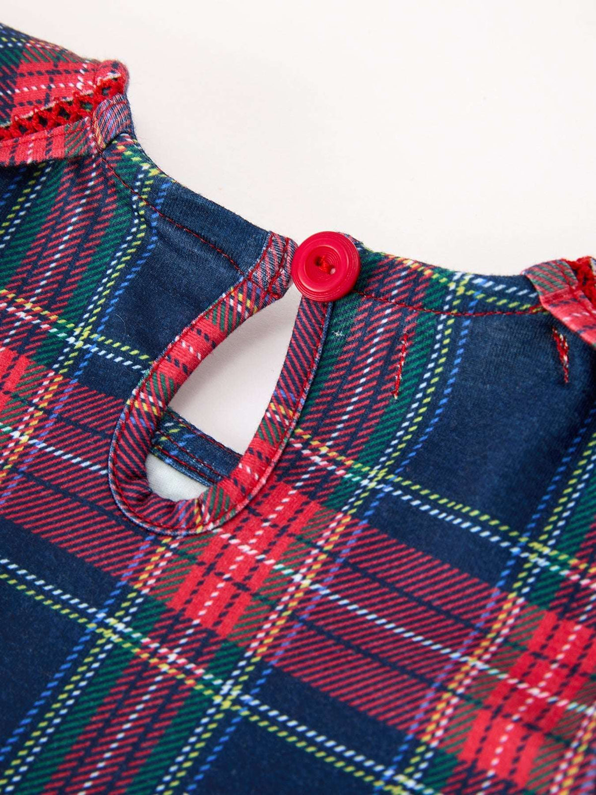 Fall Plaid Girl Dress Petal Collar Puff Sleeve Long Sleeve - Rylee Faith Designs - Flyclothing LLC