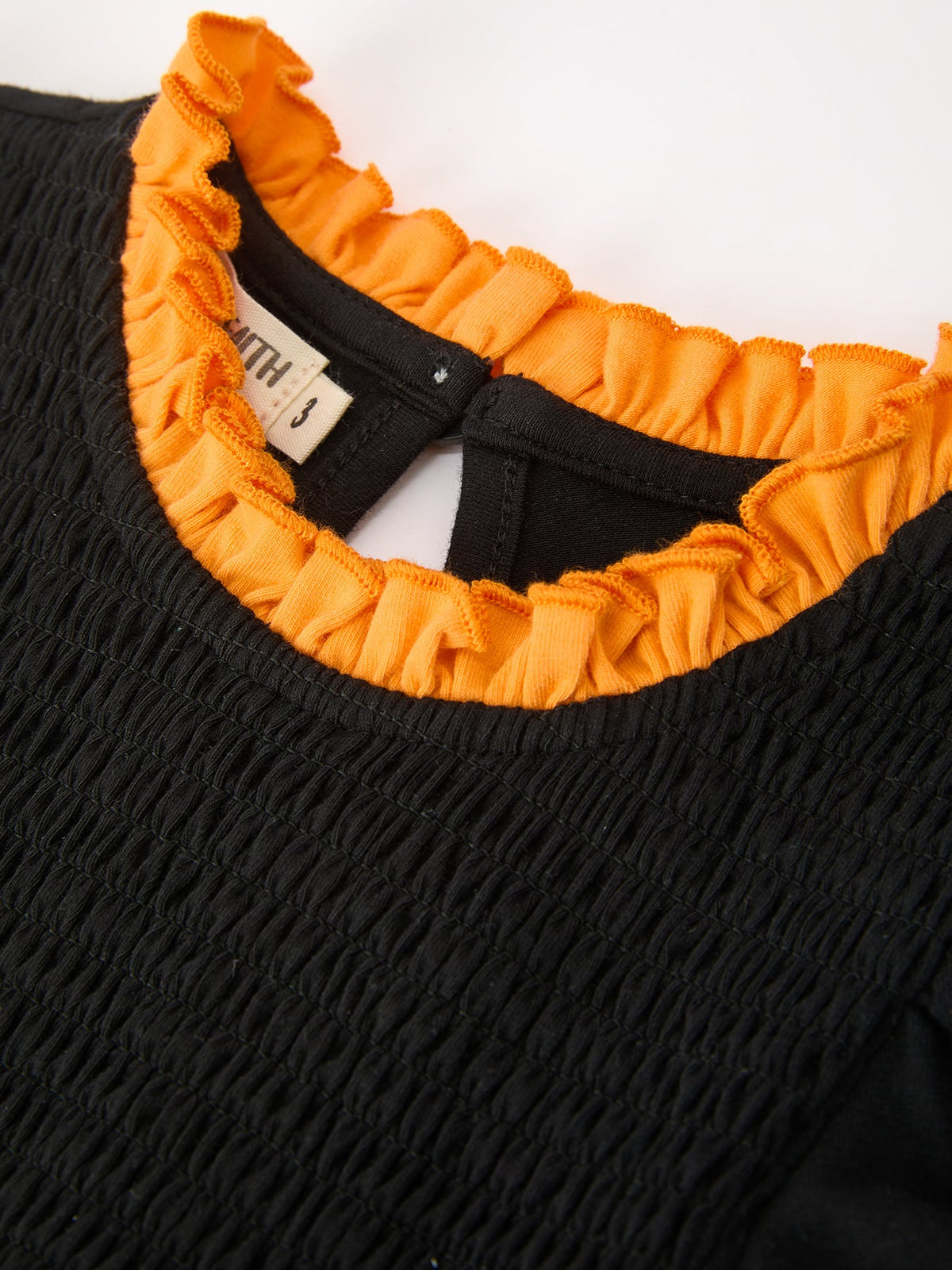 Girls Halloween Dog Pumpkin Applique Dress Puff Sleeve - Rylee Faith Designs - Flyclothing LLC