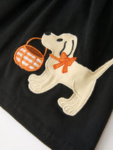 Girls Halloween Dog Pumpkin Black Bloomers Set - Rylee Faith Designs - Flyclothing LLC