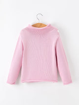 Girls Ghost Bow Knit Sweater Halloween Cute Embroidered Pullover - Rylee Faith Designs - Flyclothing LLC