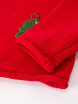 Baby Girl Christmas Red Knit Sweater with Embroidered Tree Appliqué - Rylee Faith Designs - Flyclothing LLC