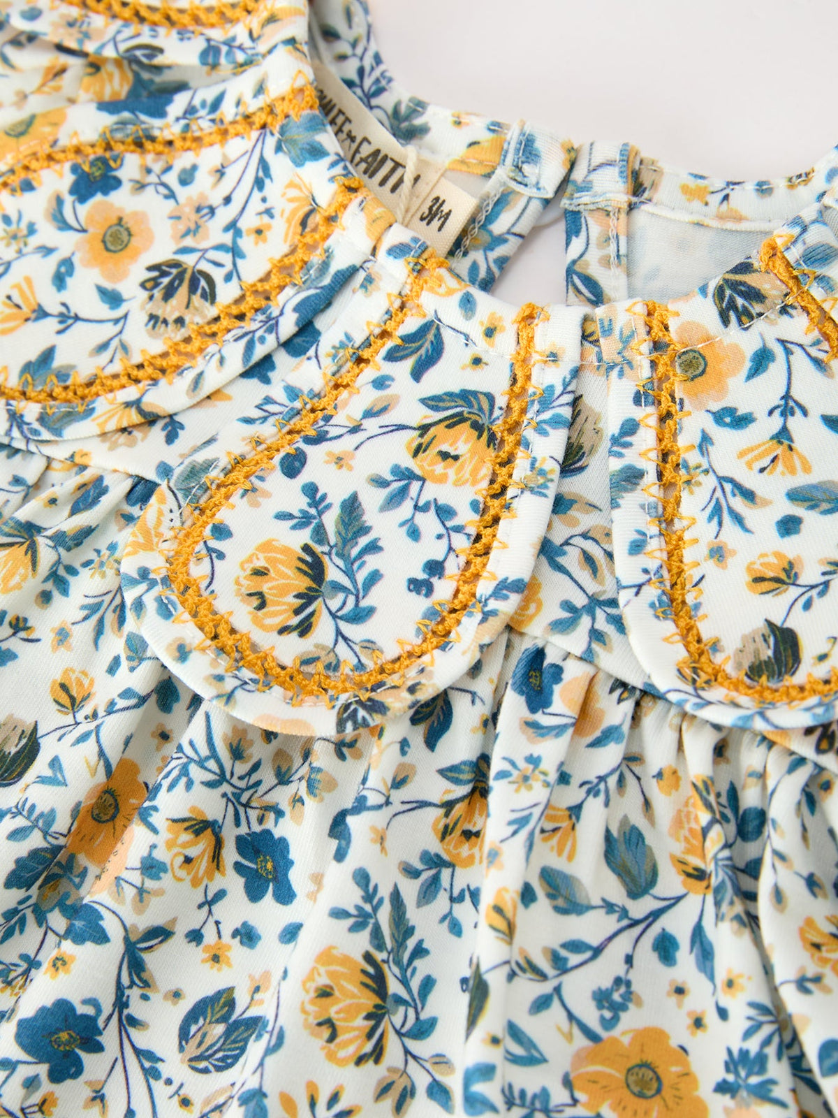 Floral Girls Outfit Set Yellow Puff Sleeve Top Bloomers Set - Rylee Faith Designs - Flyclothing LLC