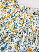 Floral Girls Outfit Set Yellow Puff Sleeve Top Bloomers Set - Rylee Faith Designs - Flyclothing LLC