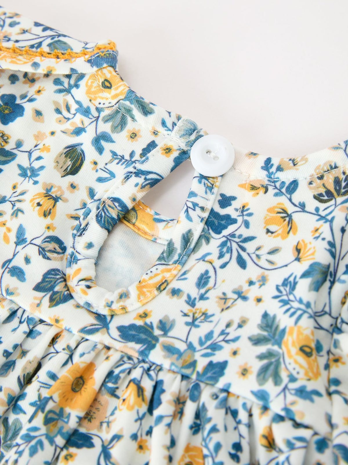 Floral Girls Outfit Set Yellow Puff Sleeve Top Bloomers Set - Rylee Faith Designs - Flyclothing LLC