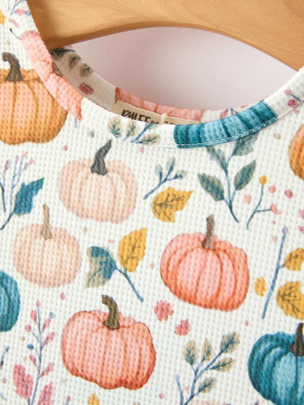 Fall Colorful Pumpkin Girls' Long-Sleeved Dress - Rylee Faith Designs - Flyclothing LLC