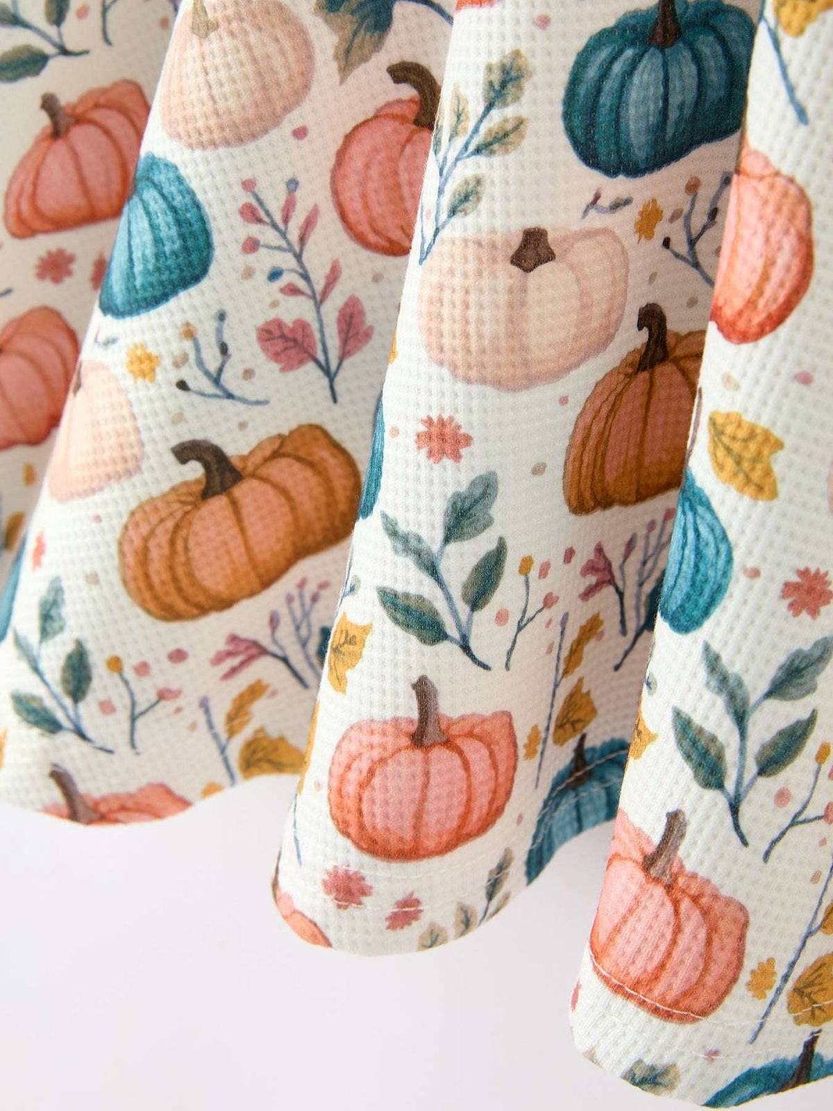 Fall Colorful Pumpkin Girls' Long-Sleeved Dress - Rylee Faith Designs - Flyclothing LLC