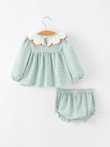 Halloween Thanksgiving Embroidered Pumpkin Girls Bloomer Set - Rylee Faith Designs - Flyclothing LLC