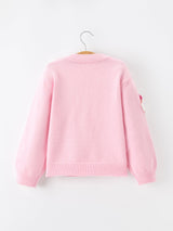 Baby Girl Christmas Pink Santa Bow Knit Cardigan Sweater - Rylee Faith Designs - Flyclothing LLC