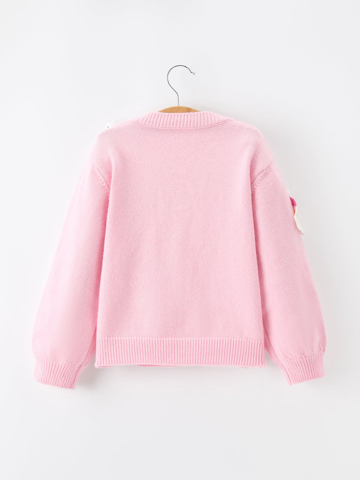 Baby Girl Christmas Pink Santa Bow Knit Cardigan Sweater - Rylee Faith Designs - Flyclothing LLC