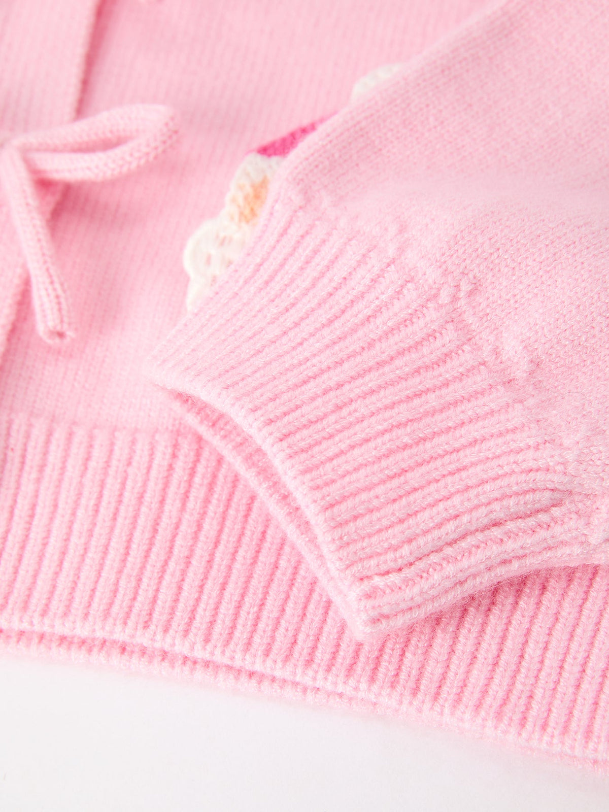 Baby Girl Christmas Pink Santa Bow Knit Cardigan Sweater - Rylee Faith Designs - Flyclothing LLC
