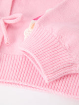 Baby Girl Christmas Pink Santa Bow Knit Cardigan Sweater - Rylee Faith Designs - Flyclothing LLC