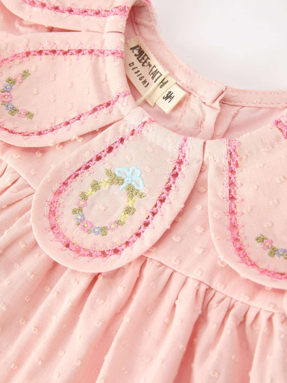 Fall Baby Girl Pink Peter Pan Collar Embroidered Bloomer Set - Rylee Faith Designs - Flyclothing LLC