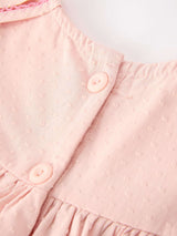 Fall Baby Girl Pink Floral Embroidered Peter Pan Collar Dress