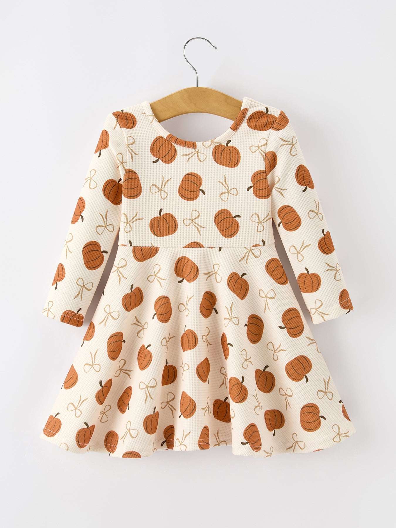 Girls Thanksgiving Pumpkin Bow Dress