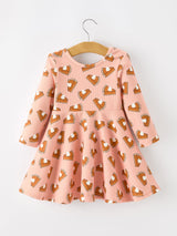Girls Thanksgiving Pumpkin Pie Dress Fall Twirl Dress - Rylee Faith Designs - Flyclothing LLC
