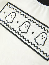 Halloween Ghost Smocked Embroidered Tee Boys Short Set