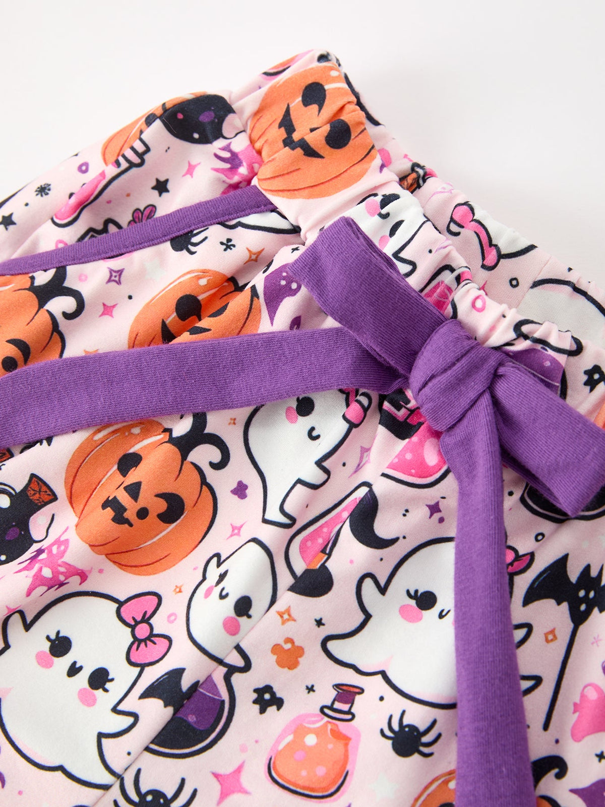 Halloween Pumpkin Ghost Print Girls Pajama Set - Rylee Faith Designs - Flyclothing LLC