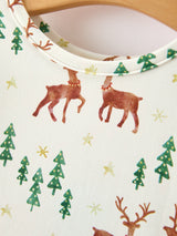 Christmas Girls Deer & Pine Tree Holiday Twirl Dress - Rylee Faith Designs - Flyclothing LLC