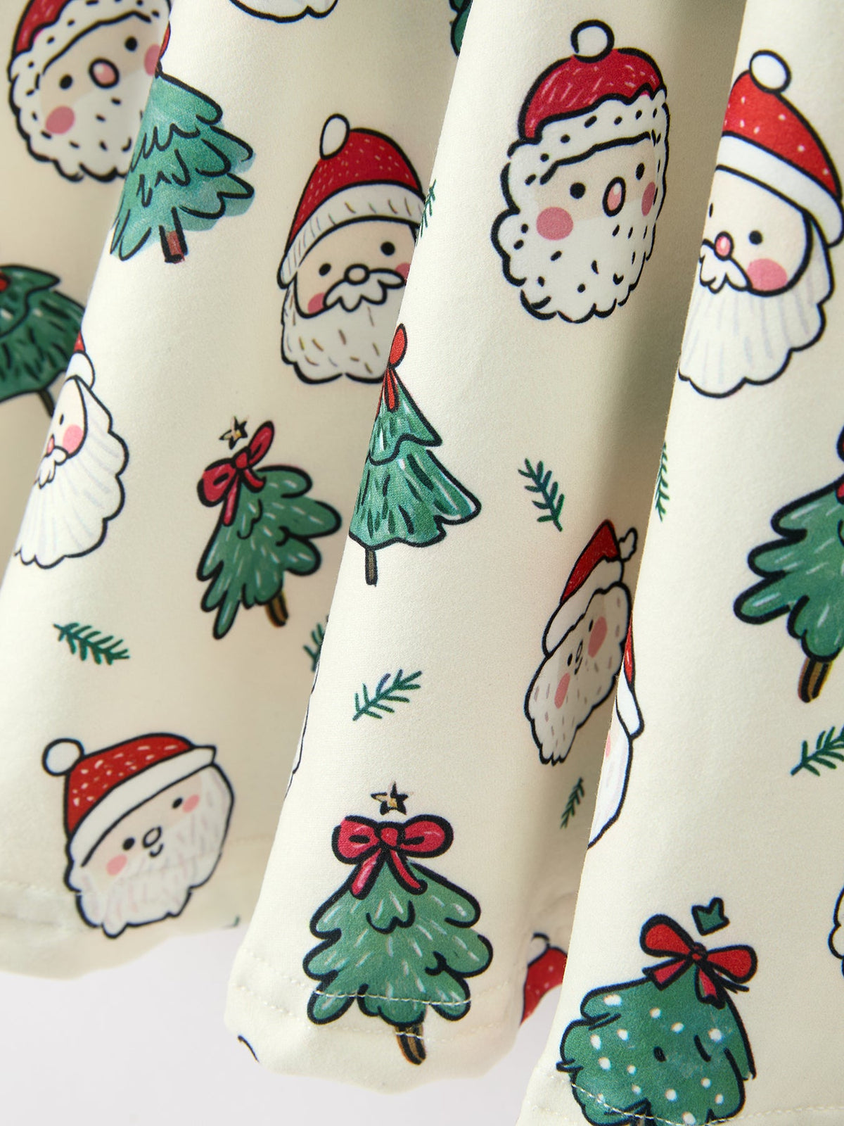 Girls Santa & Christmas Tree Print Twirl Dress - Rylee Faith Designs - Flyclothing LLC