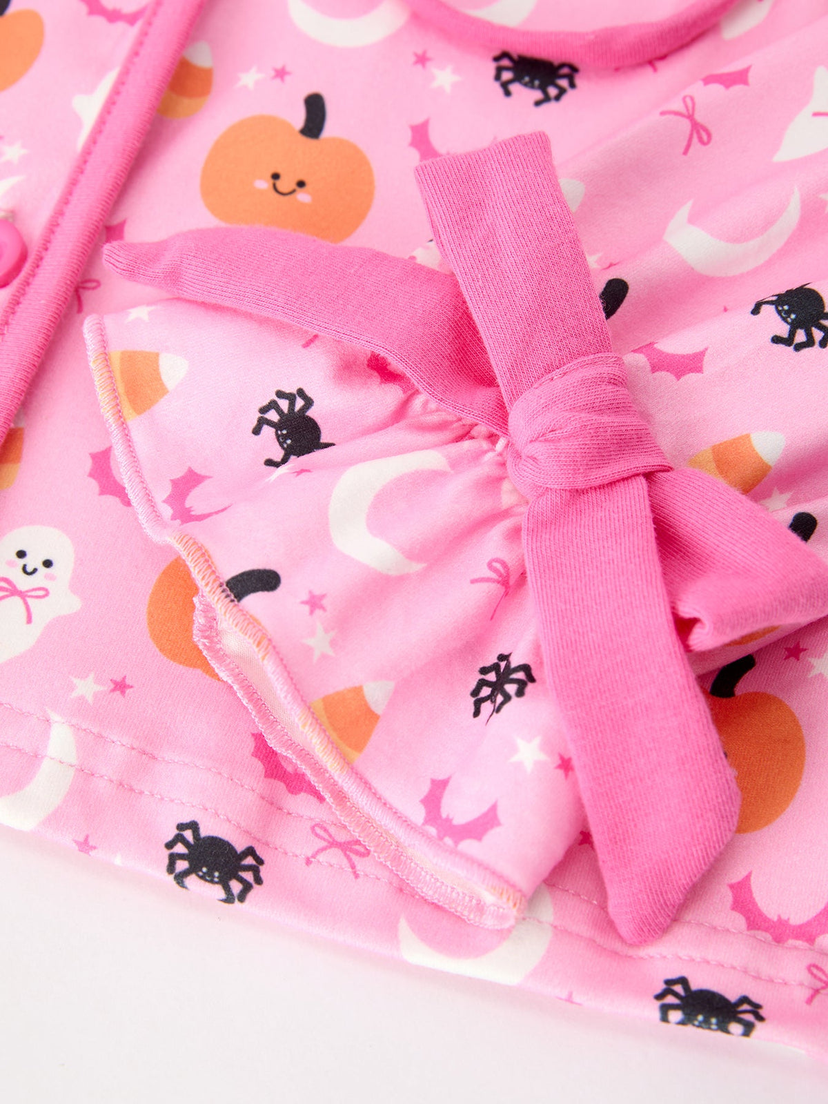 Halloween Pumpkin Ghost Print Girls Pajama Set Long Sleeve Top and Shorts - Rylee Faith Designs - Flyclothing LLC