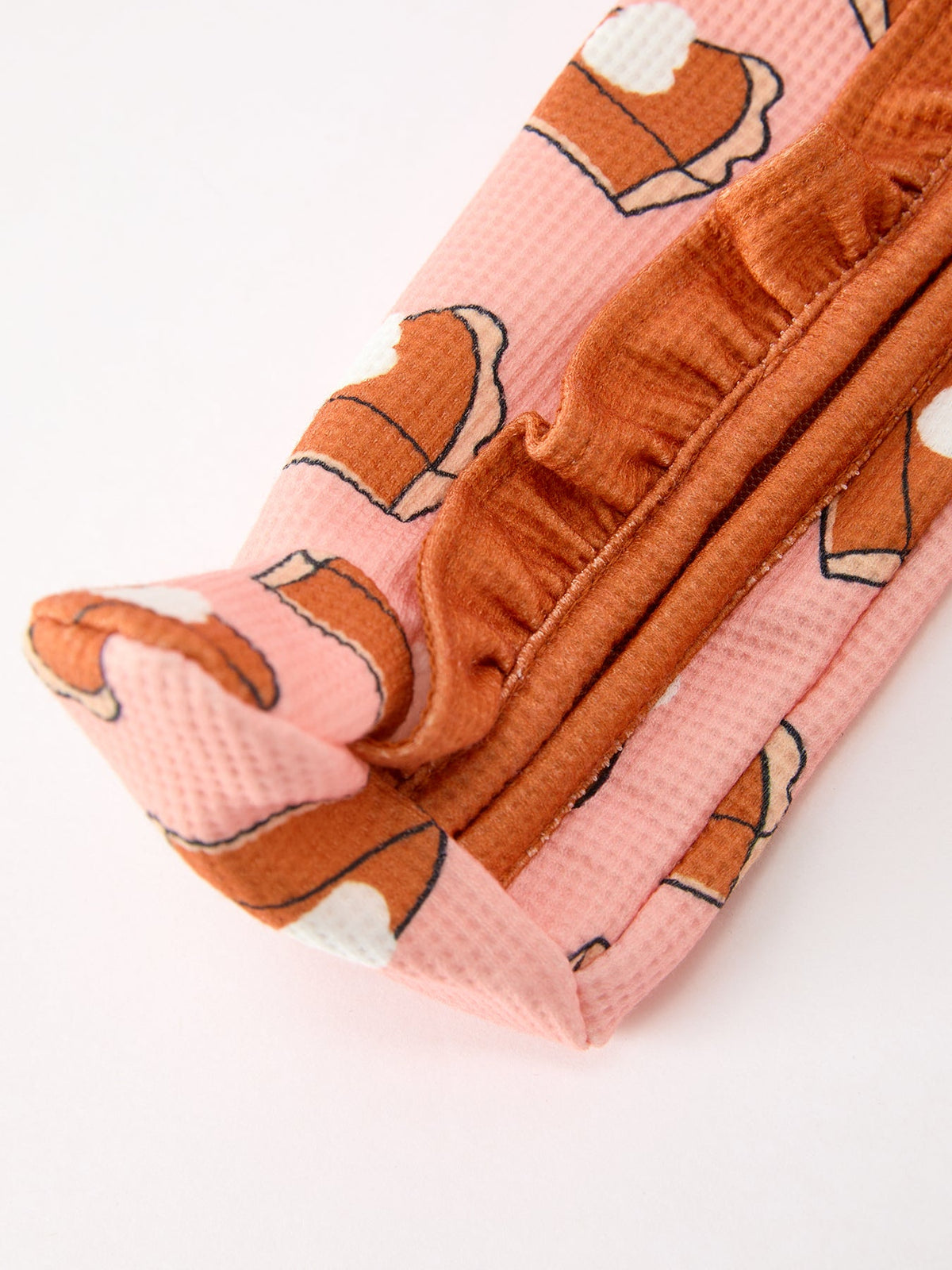 Girls Thanksgiving Pumpkin Pie Waffle Baby Girls Sleeper - Rylee Faith Designs - Flyclothing LLC