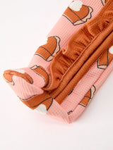 Girls Thanksgiving Pumpkin Pie Waffle Baby Girls Sleeper - Rylee Faith Designs - Flyclothing LLC