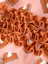 Girls Thanksgiving Pumpkin Pie Waffle Baby Girls Sleeper - Rylee Faith Designs - Flyclothing LLC
