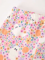 Halloween Ghost Girls Bell Bottom Pant Set Ruffle
