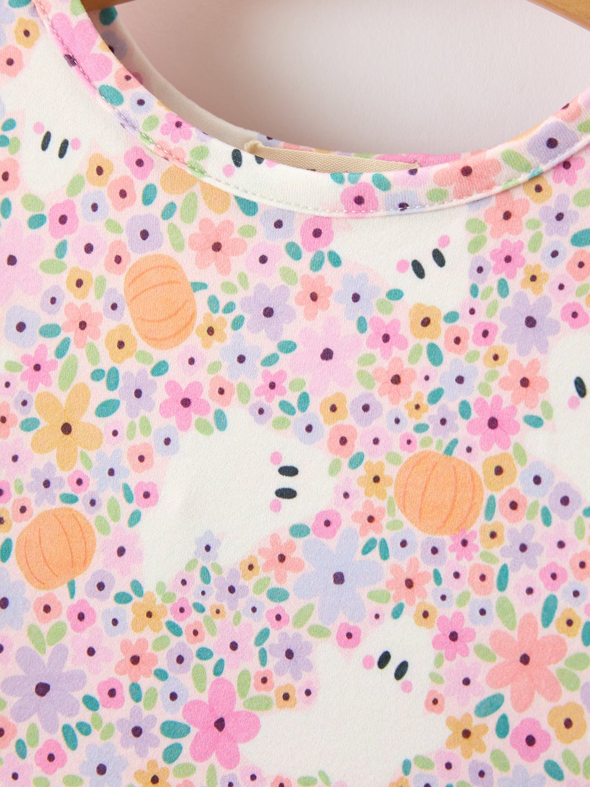 Halloween Ghost Print Girls Twirl Dress Long Sleeve - Rylee Faith Designs - Flyclothing LLC
