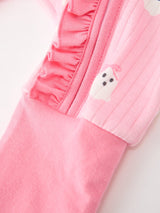 Halloween Ghost Baby Girl Pink Pajamas Ruffle Zipper Romper - Rylee Faith Designs - Flyclothing LLC
