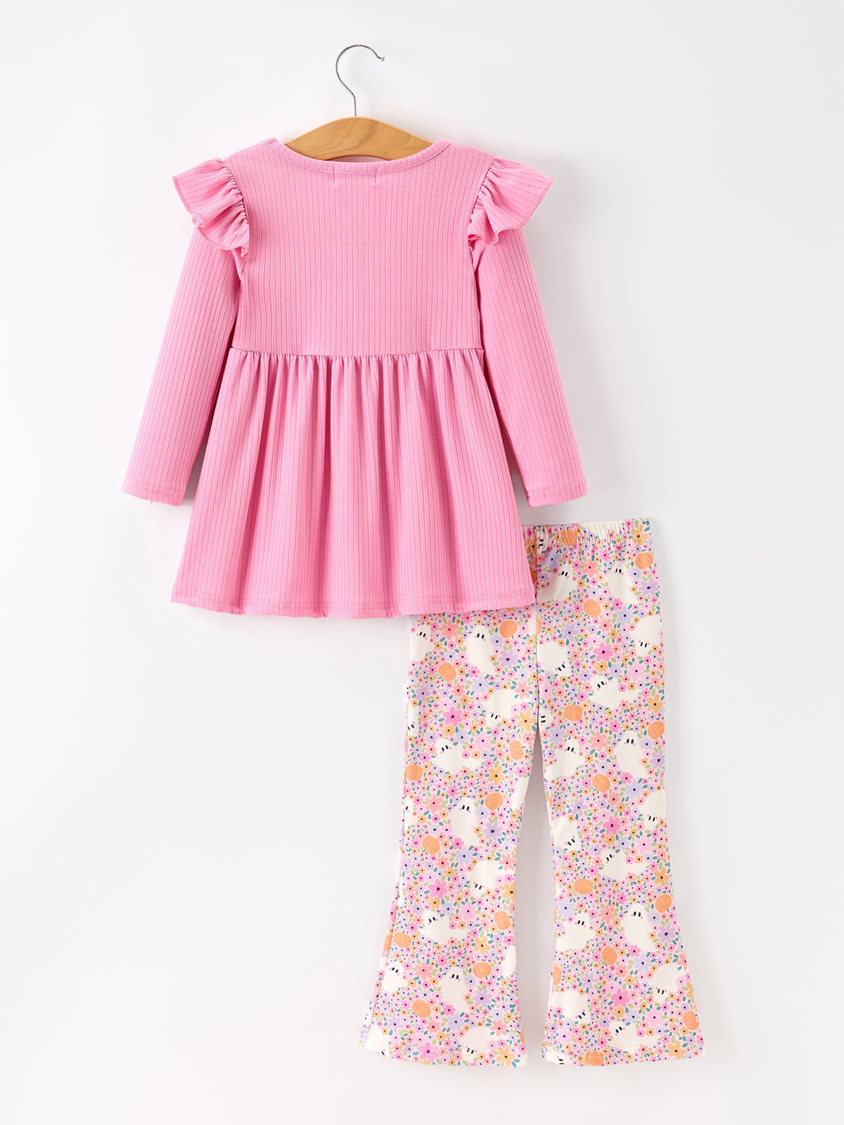 Halloween Ghost Girls Bell Bottom Pant Set Ruffle - Rylee Faith Designs - Flyclothing LLC