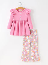 Halloween Ghost Girls Bell Bottom Pant Set Ruffle - Rylee Faith Designs - Flyclothing LLC