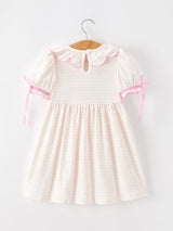Christmas Smocked Girls Dress Embroidered Holiday Ruffle Collar - Rylee Faith Designs - Flyclothing LLC