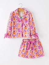 Mommy & me Halloween Pumpkin Pajama Set - Rylee Faith Designs - Flyclothing LLC
