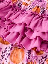 Halloween Thanksgiving Pumpkin Girls Romper with Ruffle Bow - Rylee Faith Designs - Flyclothing LLC