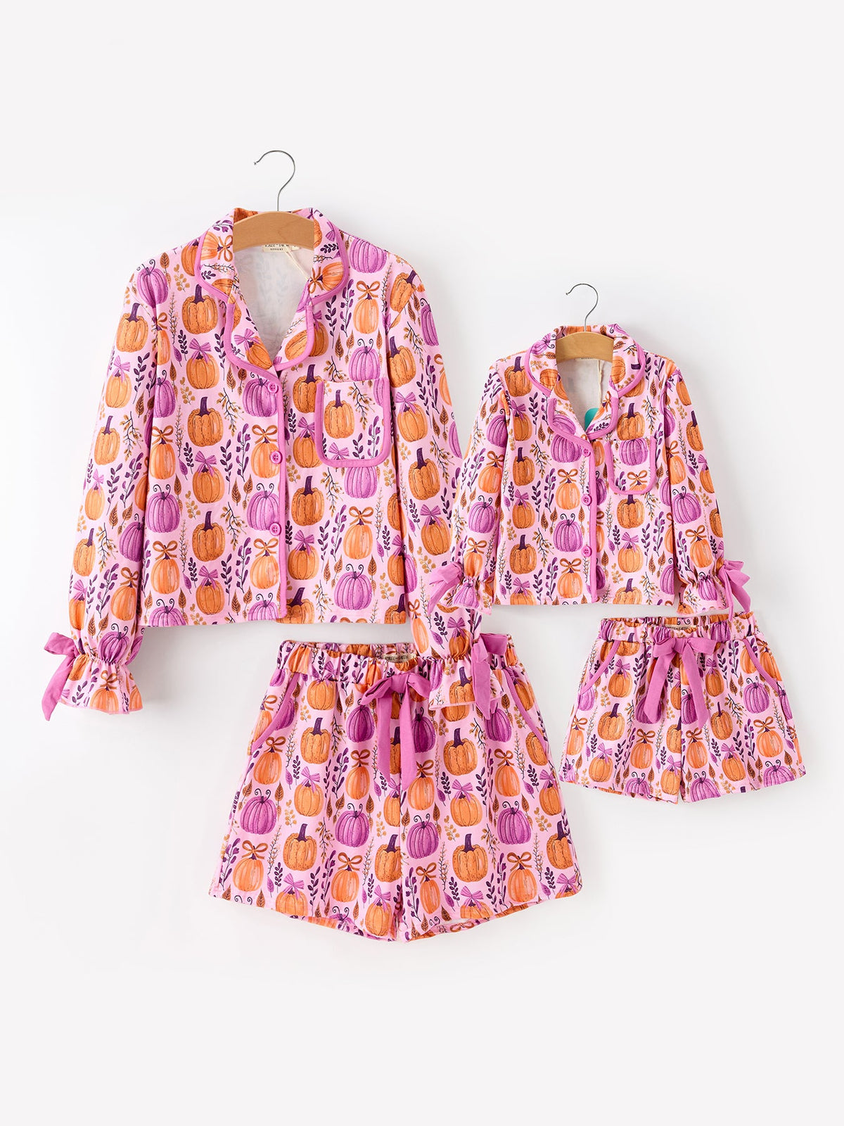 Mommy & me Halloween Pumpkin Pajama Set - Rylee Faith Designs - Flyclothing LLC