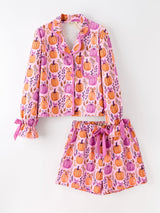 Mommy & me Halloween Pumpkin Pajama Set - Rylee Faith Designs - Flyclothing LLC