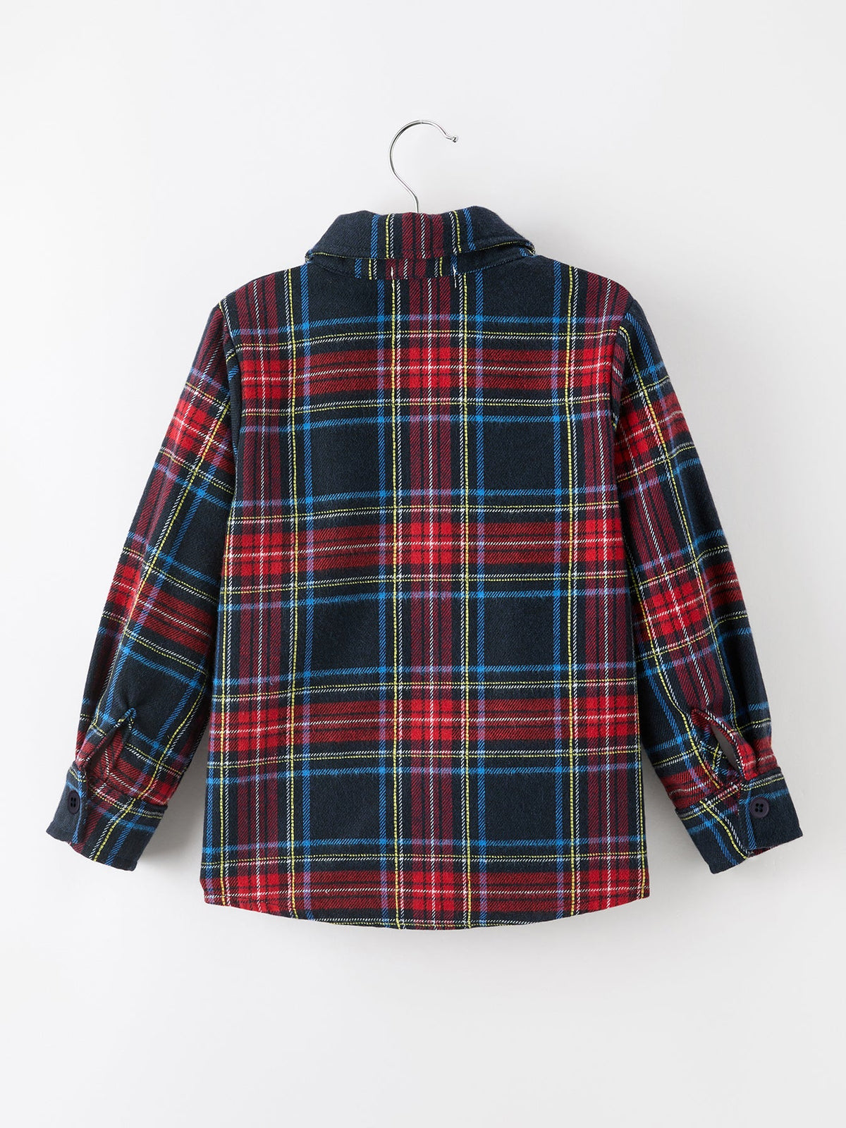 Christmas Boys Red Navy Plaid Button Down Shirt - Rylee Faith Designs - Flyclothing LLC