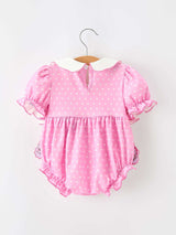 Christmas Baby Girls Santa Bow Peter Pan Collar Romper