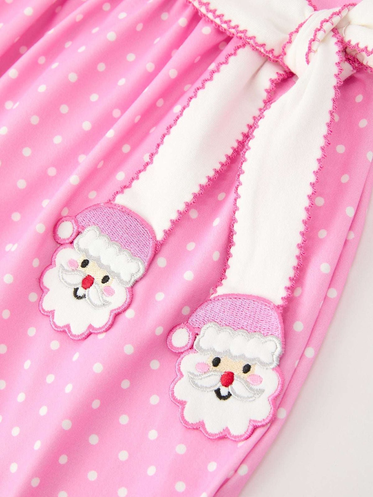 Christmas Girls Santa Bow Peter Pan Collar Dress
