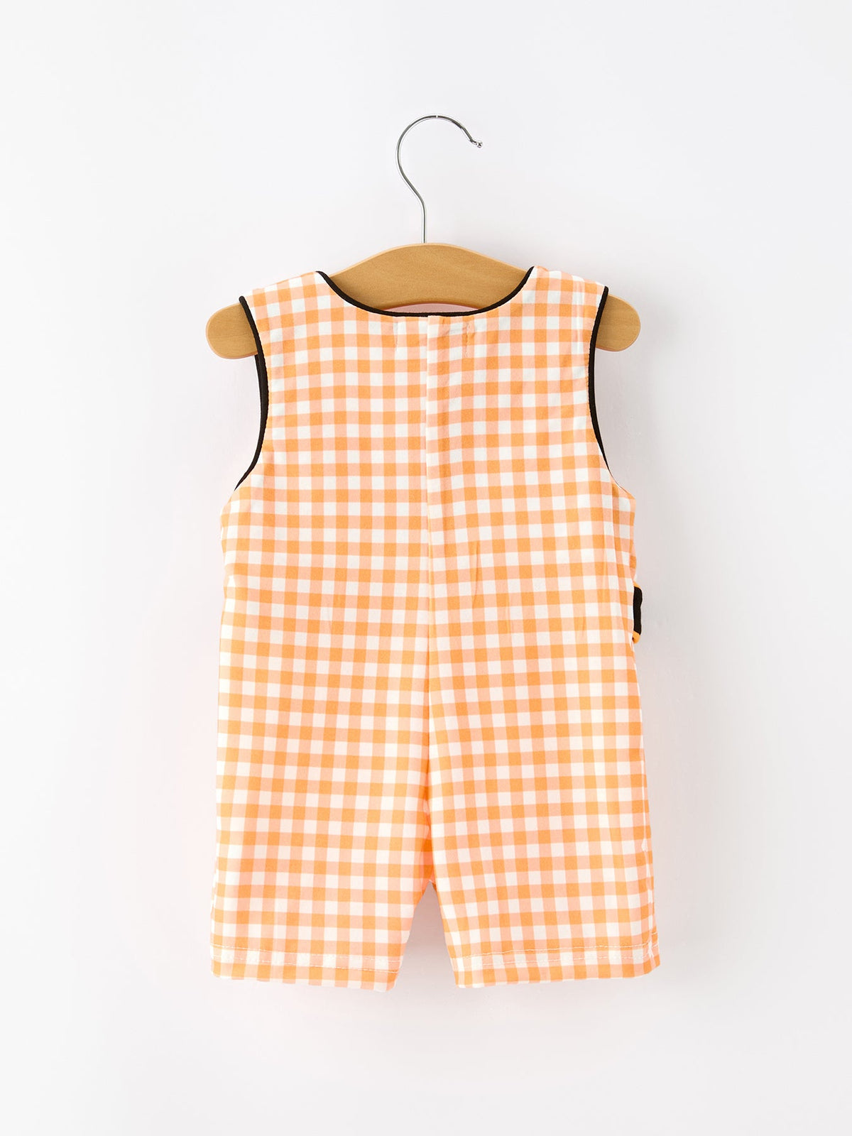 Boys Halloween Dog Pumpkin Jonjon Plaid Trim Outfit - Rylee Faith Designs - Flyclothing LLC