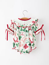 Christmas Baby Girls Holly Jolly Smocked Bubble Romper