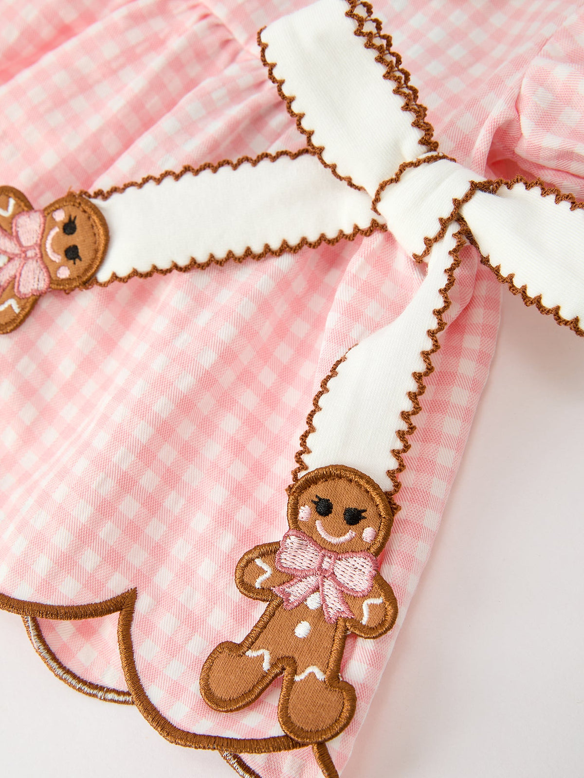 Christmas Girls Gingerbread Peter Pan Collar Bloomer Set - Rylee Faith Designs - Flyclothing LLC