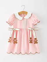 Christmas Girls Gingerbread Peter Pan Collar Dress - Rylee Faith Designs - Flyclothing LLC