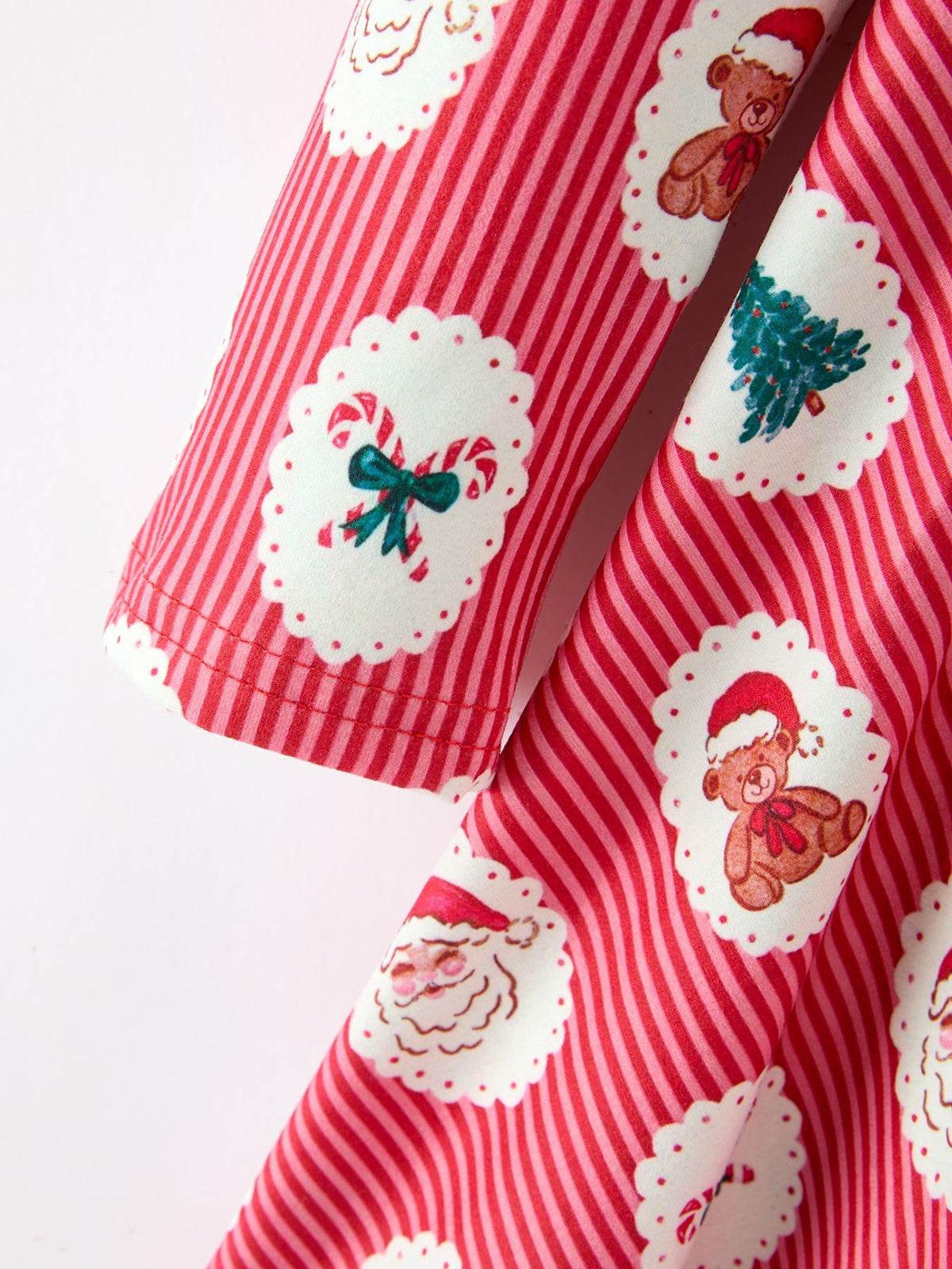 Christmas Girls' Santa and Tree Striped Dress - Rylee Faith Designs - Flyclothing LLC