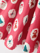 Christmas Girls' Santa and Tree Striped Dress - Rylee Faith Designs - Flyclothing LLC