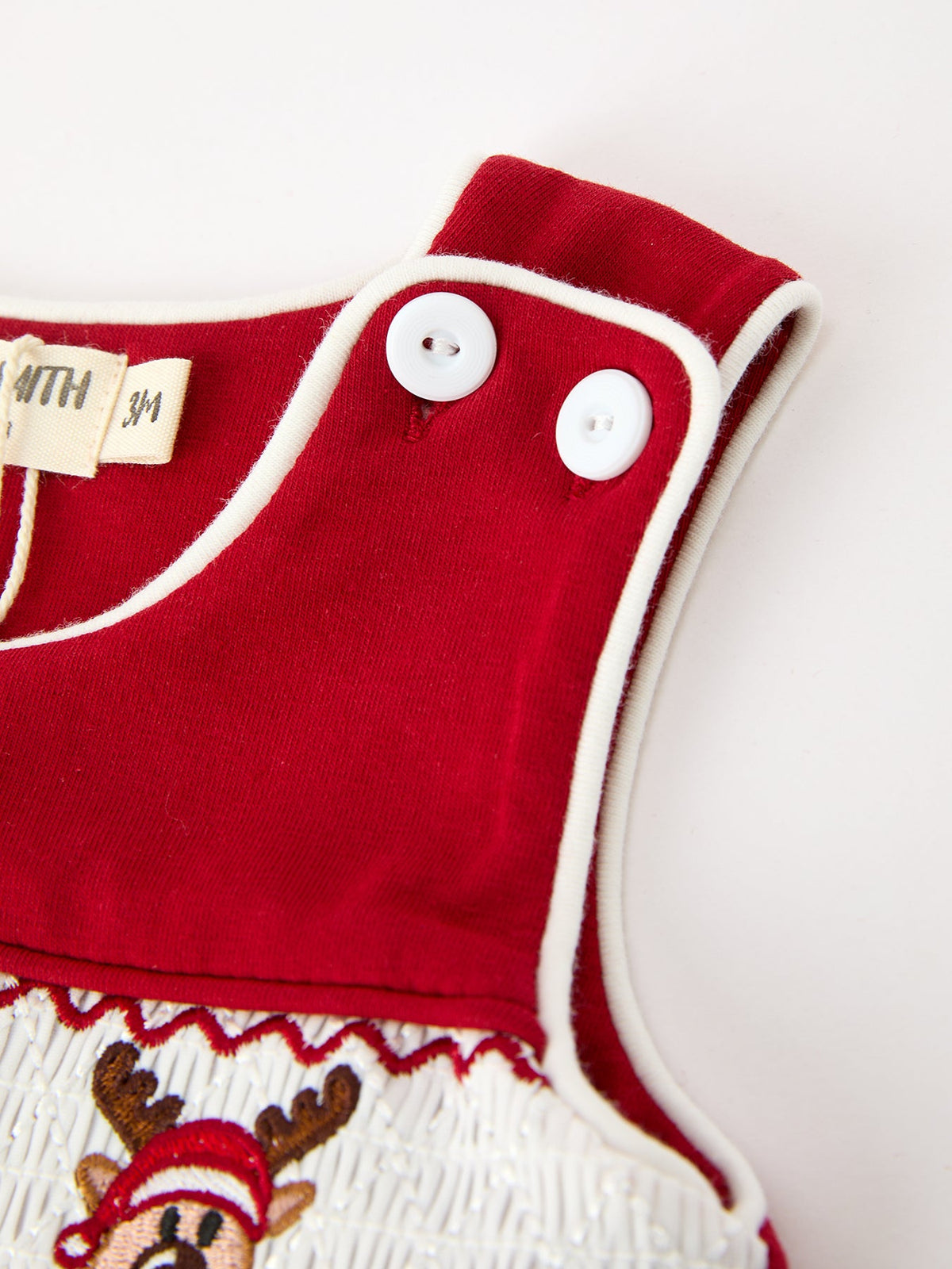 Baby Boys Christmas Reindeer Smocked Red Jonjon - Rylee Faith Designs - Flyclothing LLC