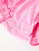 Baby Girls Christmas Santa Embroidered Ruffle Bubble Romper - Rylee Faith Designs - Flyclothing LLC