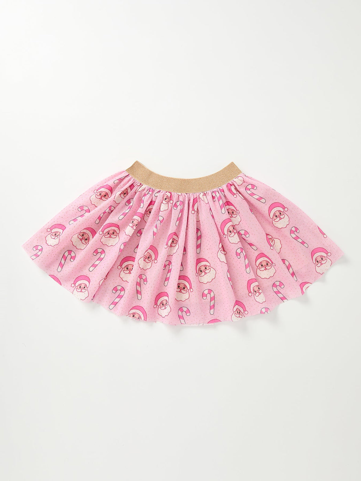 Girls Pink Christmas Santa Candy Cane Print Tutu Skirt - Rylee Faith Designs - Flyclothing LLC