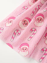 Girls Pink Christmas Santa Candy Cane Print Tutu Skirt - Rylee Faith Designs - Flyclothing LLC
